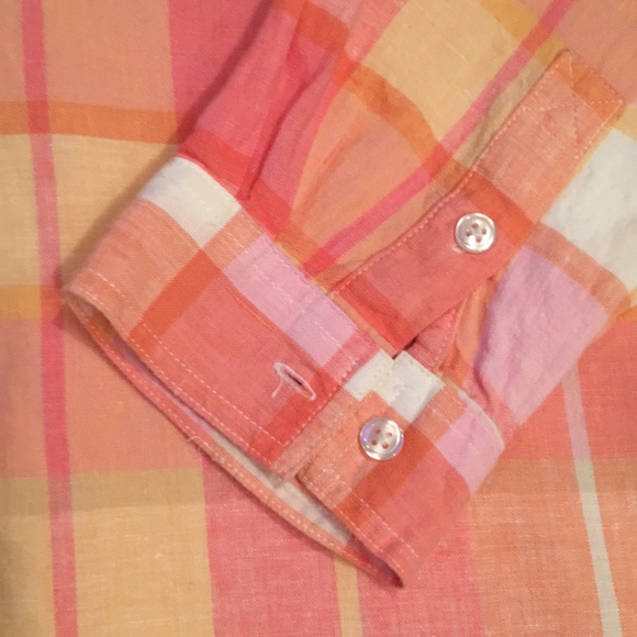 Cherokee | Vintage Plaid Linen Shirt XL - Picture 5 of 9